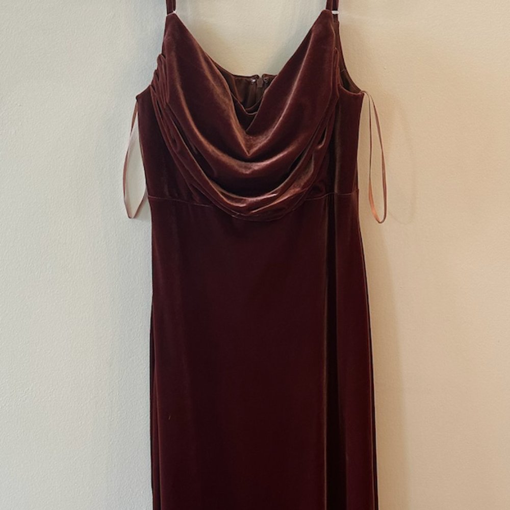 Reverly Terracotta Velvet Dress